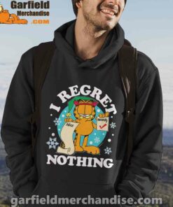 garfield christmas naughty list regret nothing black men hoodie for male