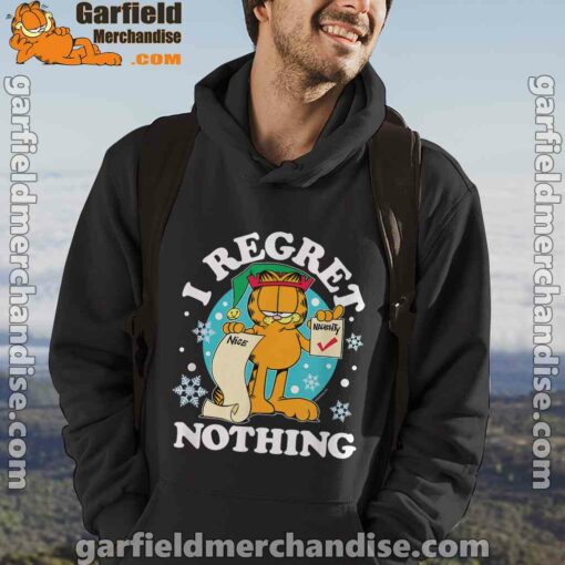 garfield christmas naughty list regret nothing black men hoodie for male