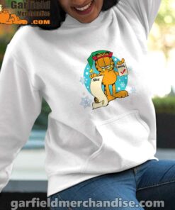 garfield christmas naughty list regret nothing female white women hoodie