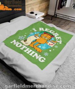 garfield christmas naughty list regret nothing green blanket