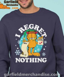 garfield christmas naughty list regret nothing navy sweatshirts for men