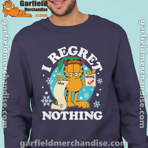 garfield christmas naughty list regret nothing navy sweatshirts for men