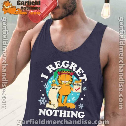 garfield christmas naughty list regret nothing navy tank tops with men