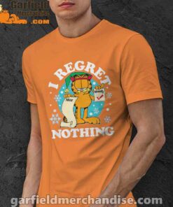 garfield christmas naughty list regret nothing orange men shirt