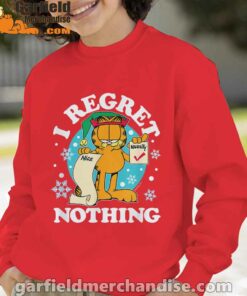 garfield christmas naughty list regret nothing red boy sweatshirt