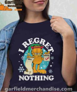 garfield christmas naughty list regret nothing women navy shirts