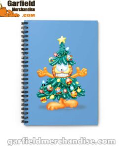 garfield christmas tree blue notebook