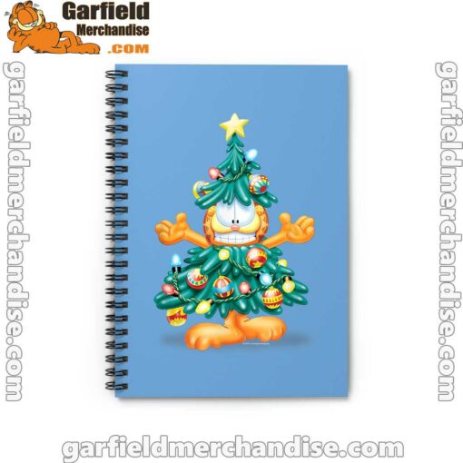 garfield christmas tree blue notebook