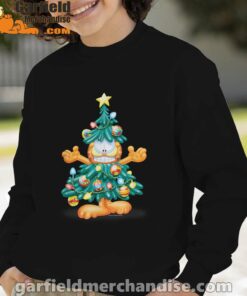 garfield christmas tree boy with black sweatshirt