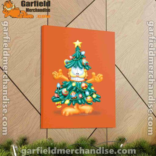 garfield christmas tree orange canvas