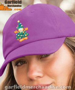 garfield christmas tree purple hat