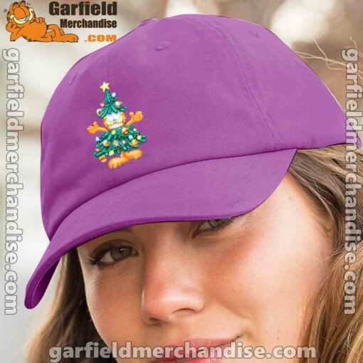 garfield christmas tree purple hat