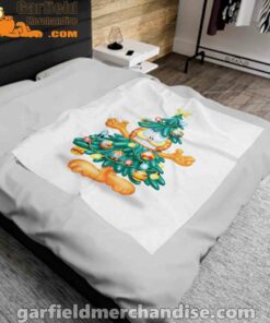 garfield christmas tree white blanket