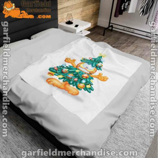 garfield christmas tree white blanket