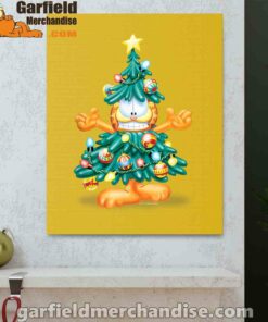 garfield christmas tree yellow canvas