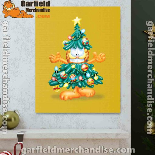 garfield christmas tree yellow canvas