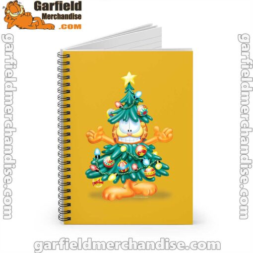 garfield christmas tree yellow notebook