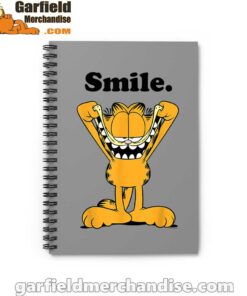 garfield classic smile here to be awesome brown notebook