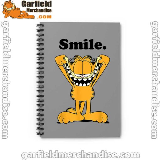 garfield classic smile here to be awesome brown notebook