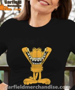 garfield classic smile here to be awesome long sleeve black for women