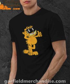 garfield cool cat down in style black men shirt