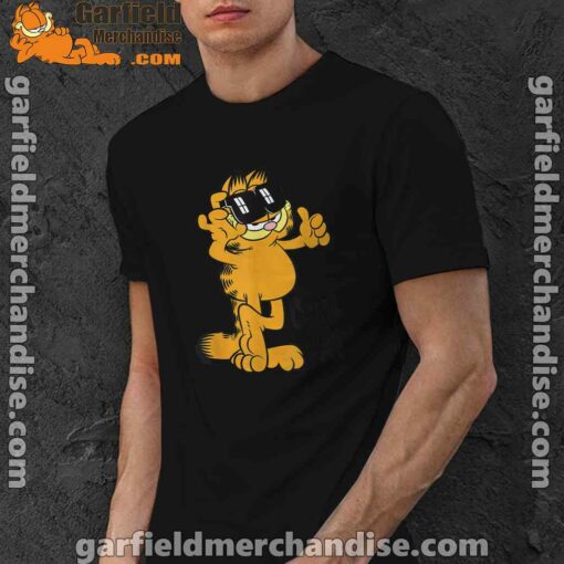 garfield cool cat down in style black men shirt