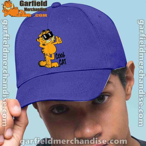 garfield cool cat down in style blue hat