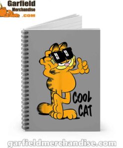 garfield cool cat down in style brown notebook