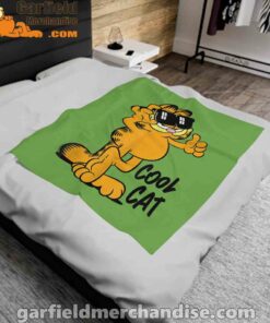 garfield cool cat down in style green blanket