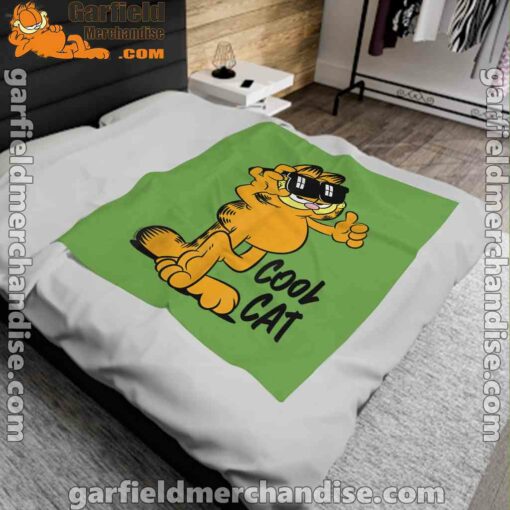 garfield cool cat down in style green blanket