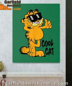 garfield cool cat down in style green canvas