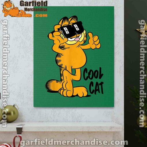 garfield cool cat down in style green canvas