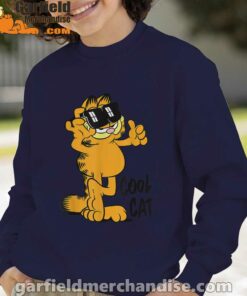 garfield cool cat down in style navy sweatshirt for kid boy