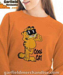 garfield cool cat down in style orange sweatshirts for women