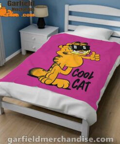 garfield cool cat down in style pink blanket