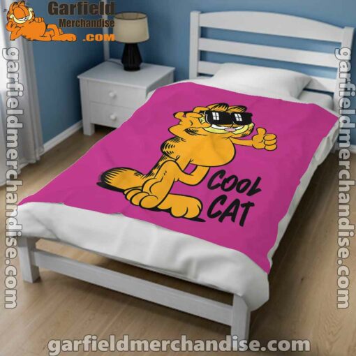 garfield cool cat down in style pink blanket