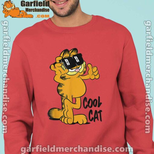 garfield cool cat down in style red sweatshirts for man