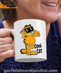 garfield cool cat down in style white coffee mug