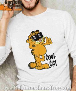 garfield cool cat down in style white long sleeve for male