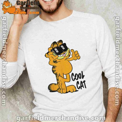 garfield cool cat down in style white long sleeve for male