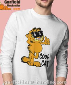 garfield cool cat down in style white long sleeve with man