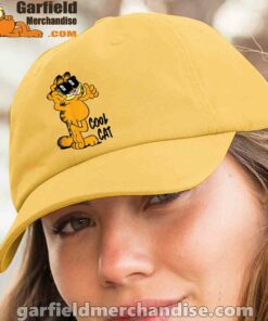 garfield cool cat down in style yellow hat