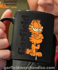 garfield cooper activated every monday to survive black coffee mug