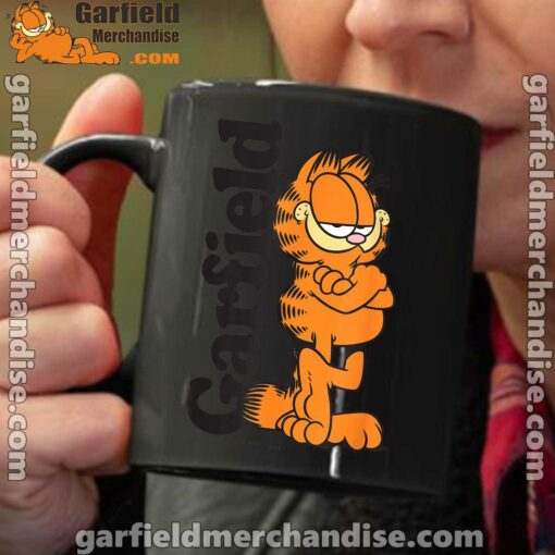 garfield cooper activated every monday to survive black coffee mug