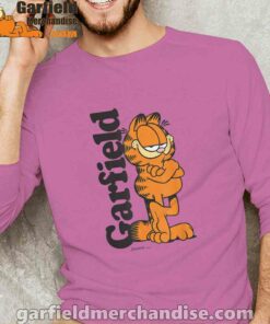 garfield cooper activated every monday to survive male with pink long sleeve