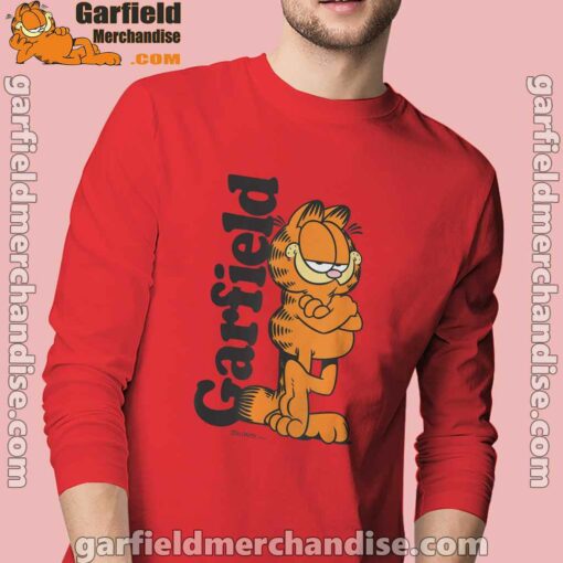 garfield cooper activated every monday to survive men with red long sleeve