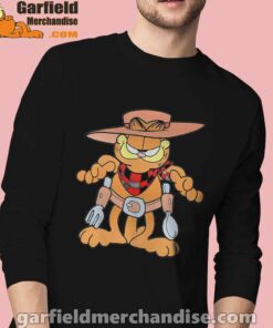 garfield cowboy with spoon and fork black men long sleeve