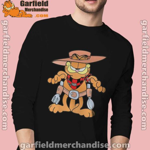 garfield cowboy with spoon and fork black men long sleeve