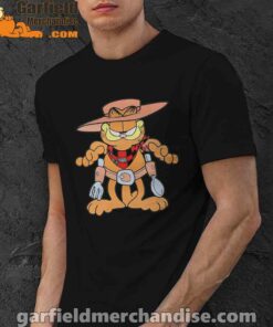 garfield cowboy with spoon and fork black men shirt