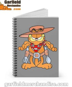 garfield cowboy with spoon and fork brown notebook